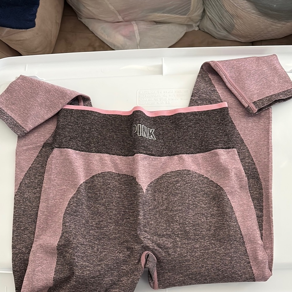 PINK Victoria's Secret Heathered Pink and Gray Leggings
